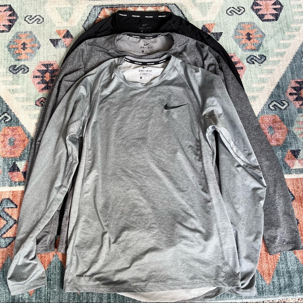 Bundle of 3 Nike Pro Dri-Fit Long Sleeve Tops